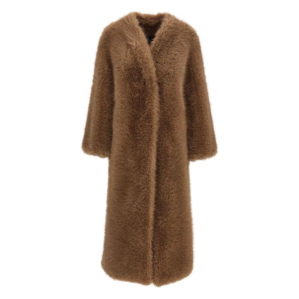 Bb Couture Women Biscuit Ecofur Coat